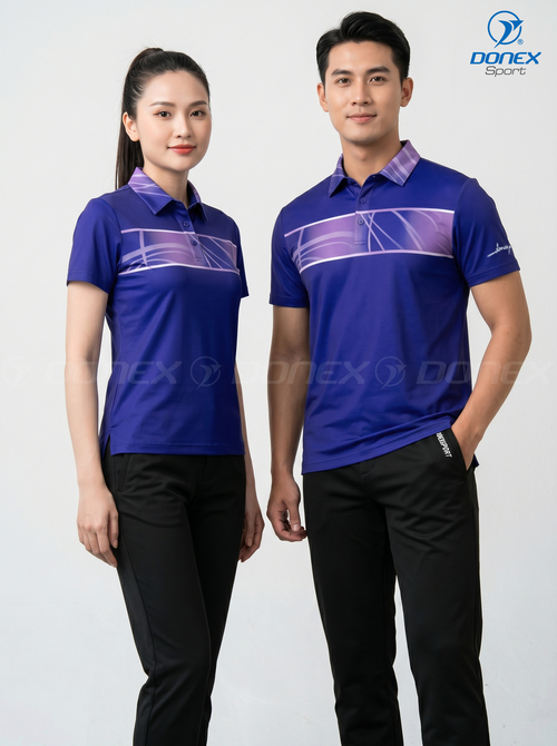 Áo thể thao nữ AC-3858-09-01 Tím phối trắng